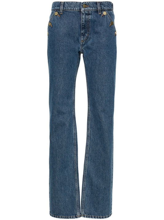 Straight leg denim jeans