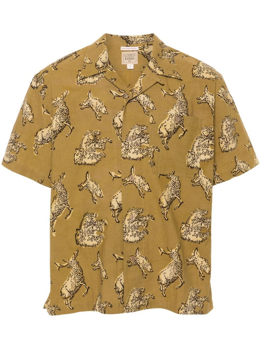 Camouflage print cotton shirt