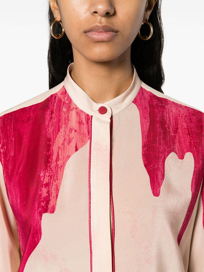 Printed crepe de chine shirt