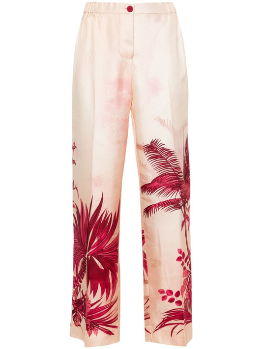 Printed silk trousers