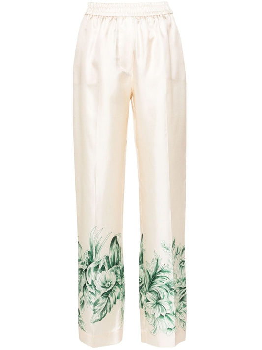 Silk printed trousers