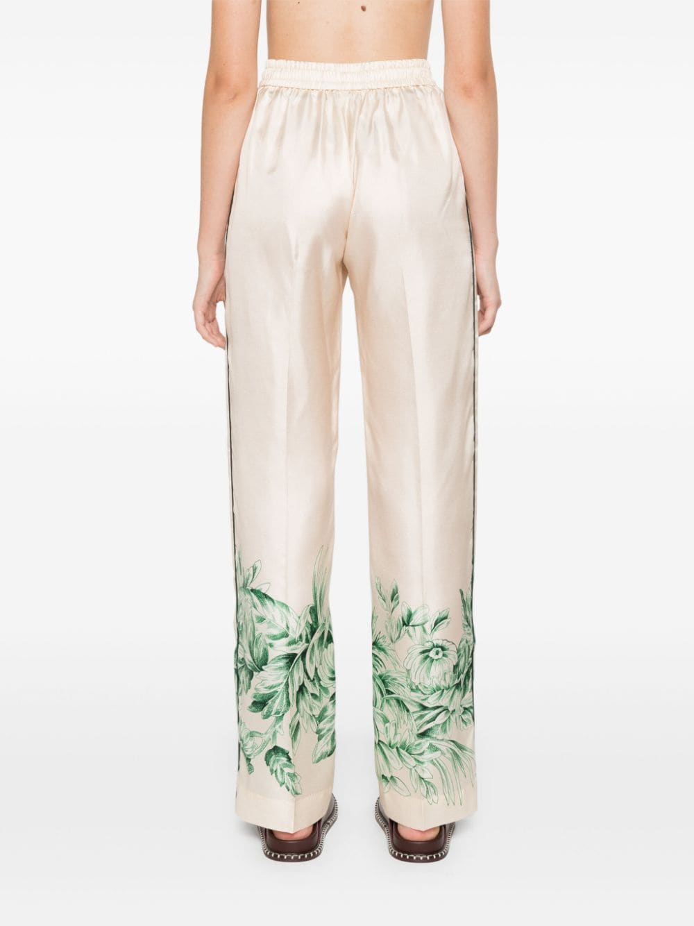 Silk printed trousers