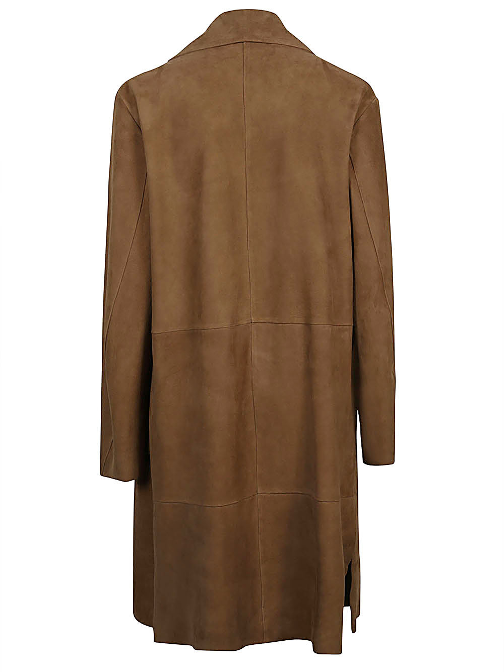 Suede midi coat
