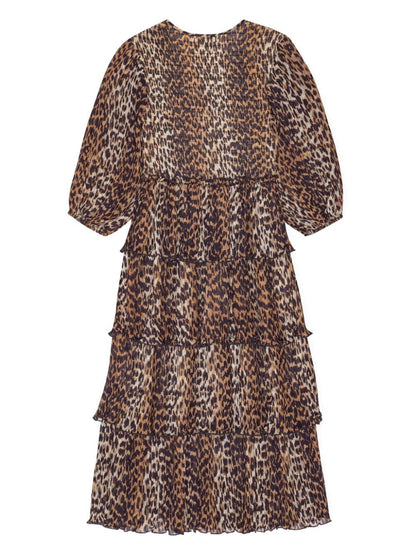 Leopard print midi dress