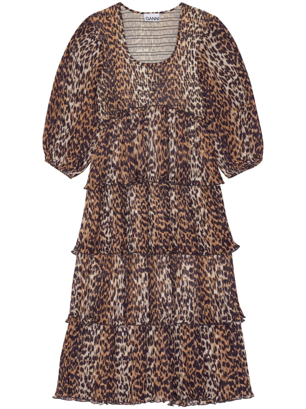 Leopard print midi dress