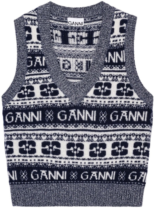 Logo wool vest