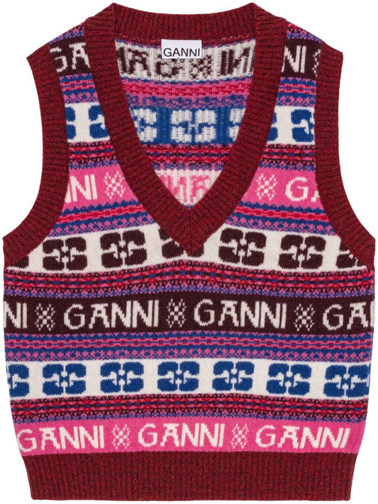 Logo wool vest