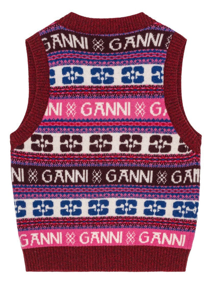 Logo wool vest