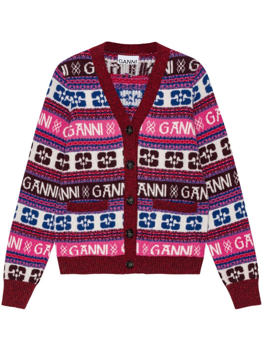 Logo wool cardigan