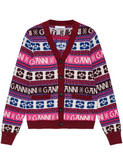 Logo wool cardigan