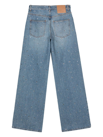 Wide-leg denim jeans