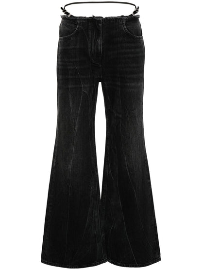 Wide-leg denim cotton jeans