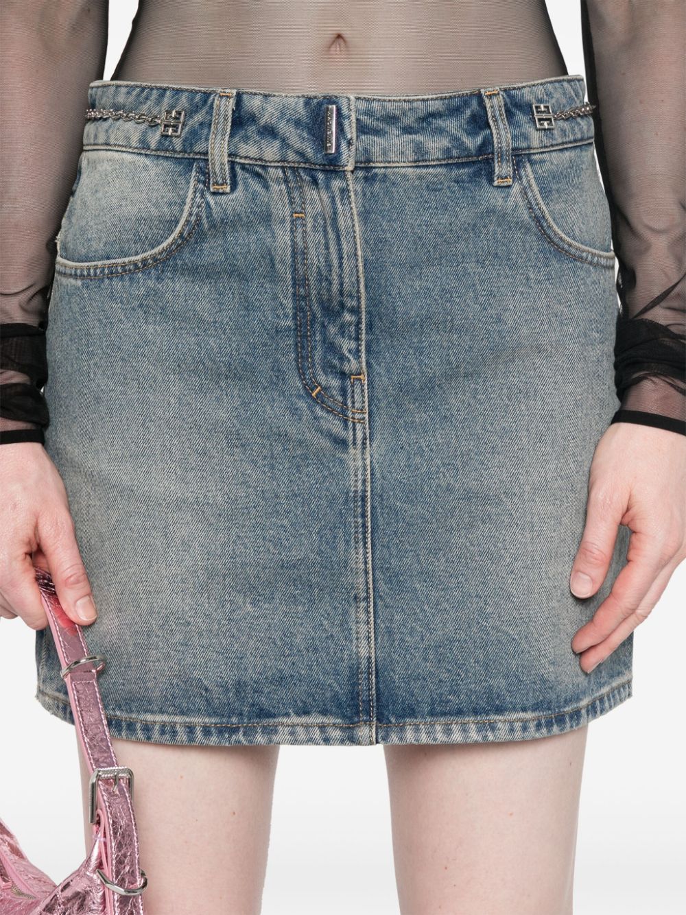 Denim mini skirt