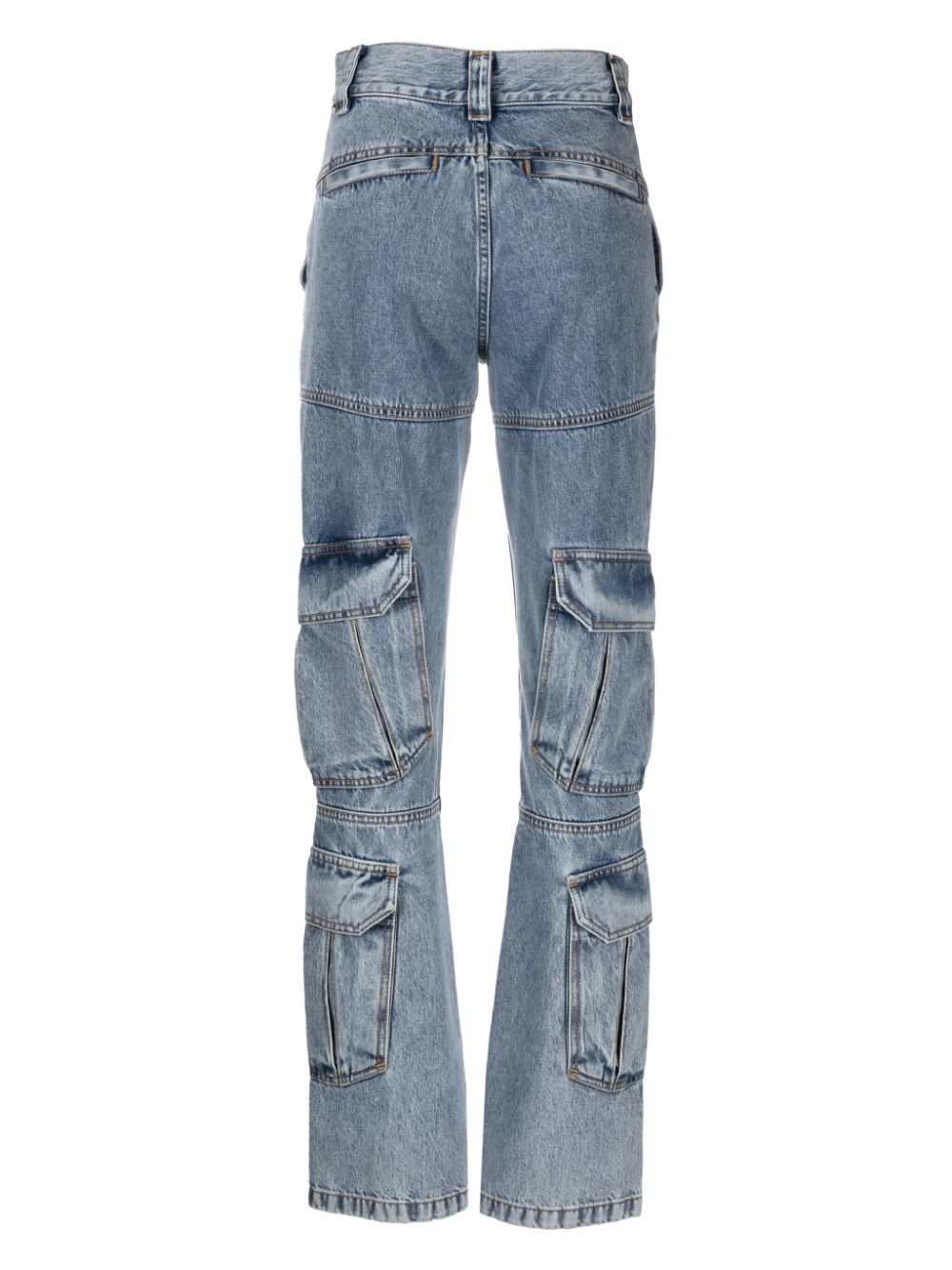 Cargo denim cotton jeans