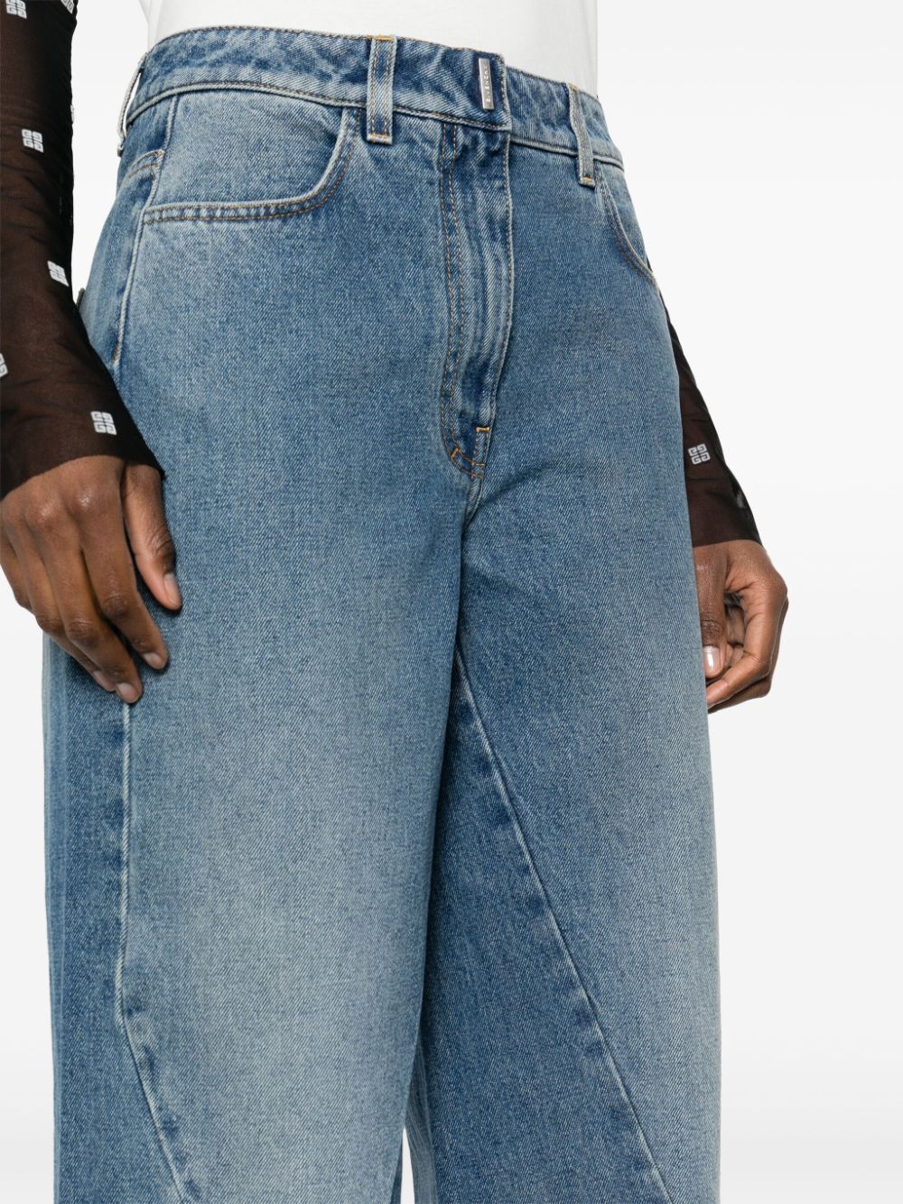 Wide leg denim jeans