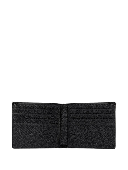 Logo leather bi-fold wallet