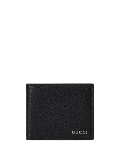 Logo leather bi-fold wallet