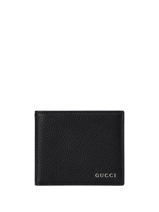 Logo leather bi-fold wallet