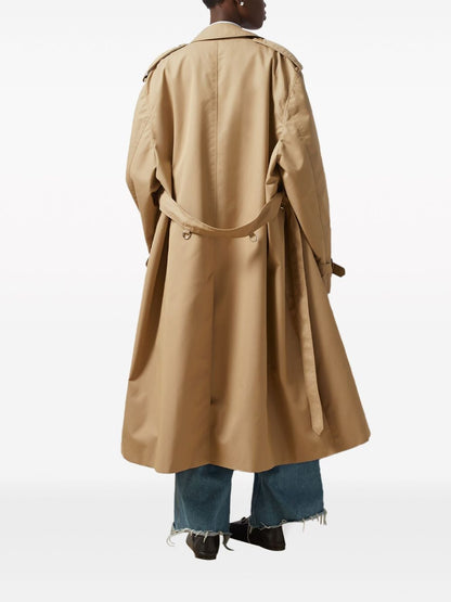 Web detail cotton trench coat