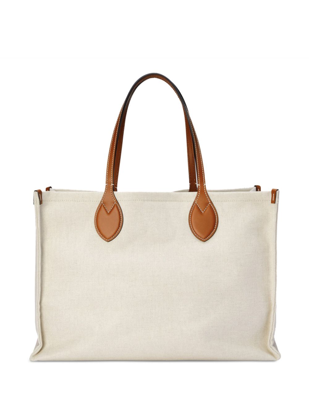 Linen and leathet tote bag