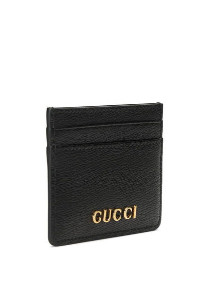 Logo leather card case