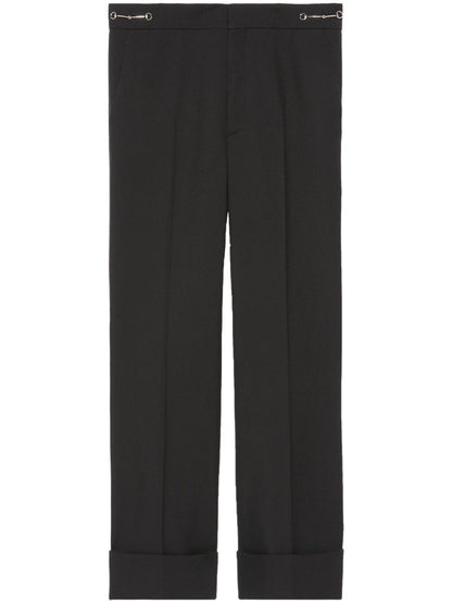 Wool cropped trousers