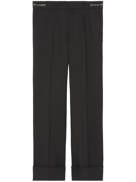 Wool cropped trousers