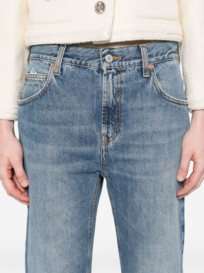 Horsebit denim jeans