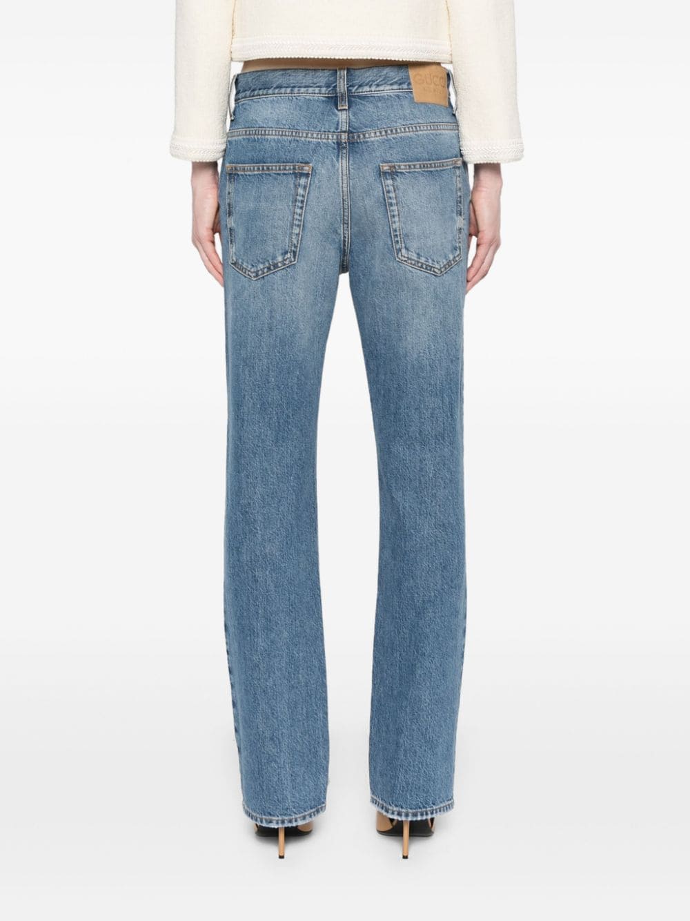 Horsebit denim jeans