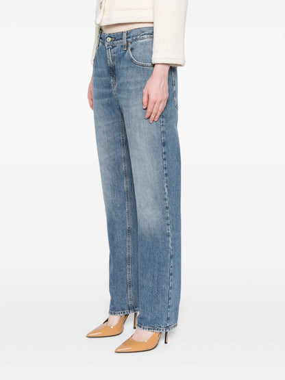 Horsebit denim jeans