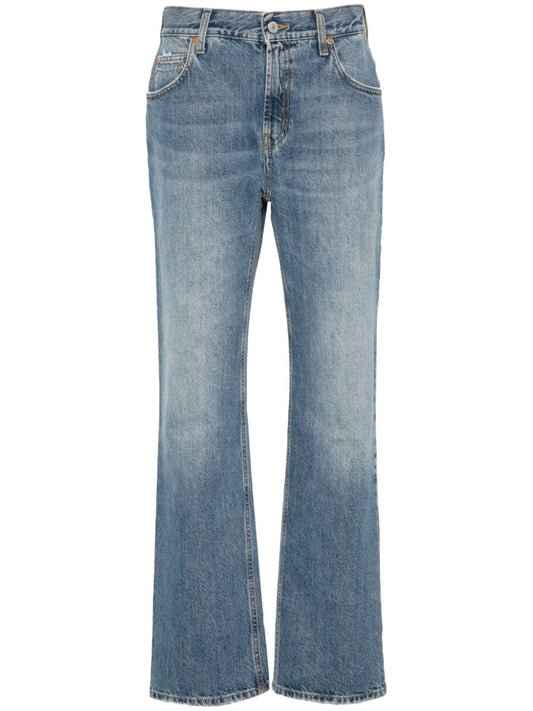 Horsebit denim jeans