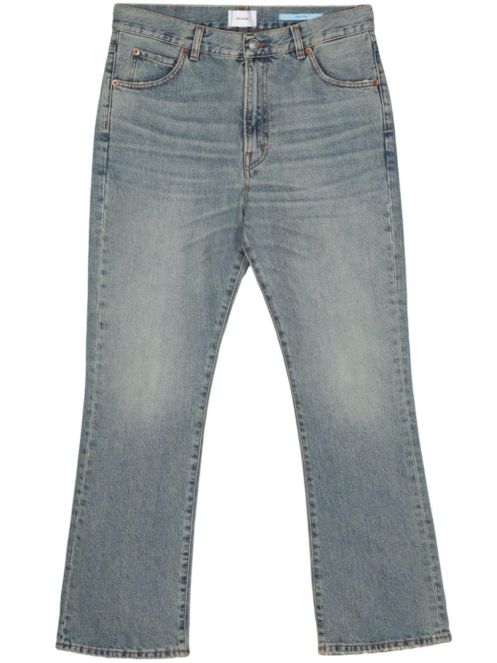 Straight leg denim jeans