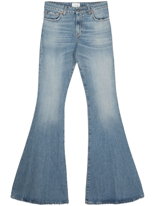 Flared denim jeans