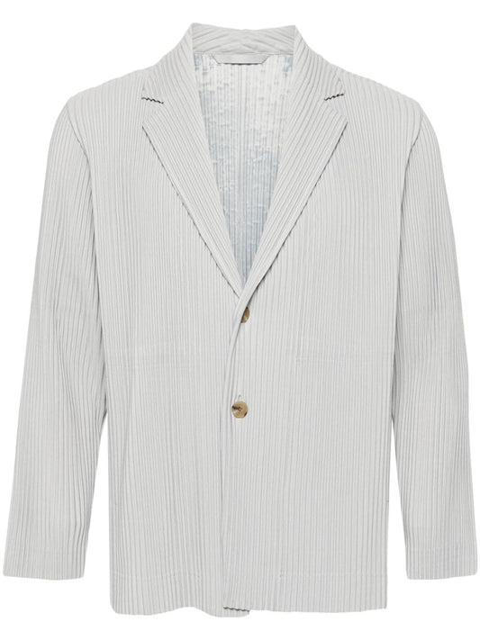 Pleated single-breasted jacket