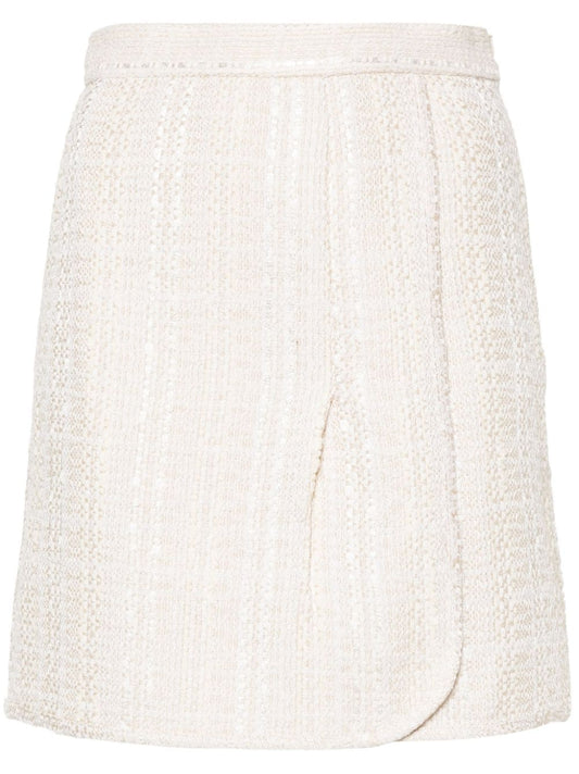 Cotton blend wrapped skirt