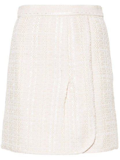 Cotton blend wrapped skirt