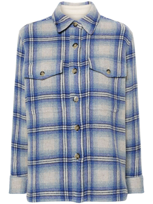 Faxona checked wool coat