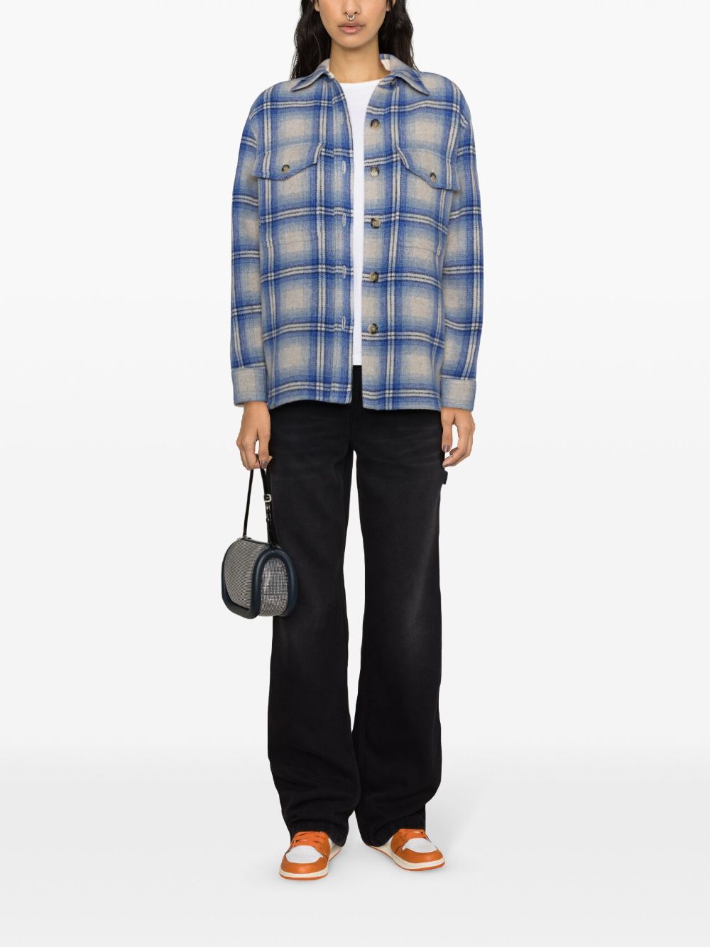 Faxona checked wool coat