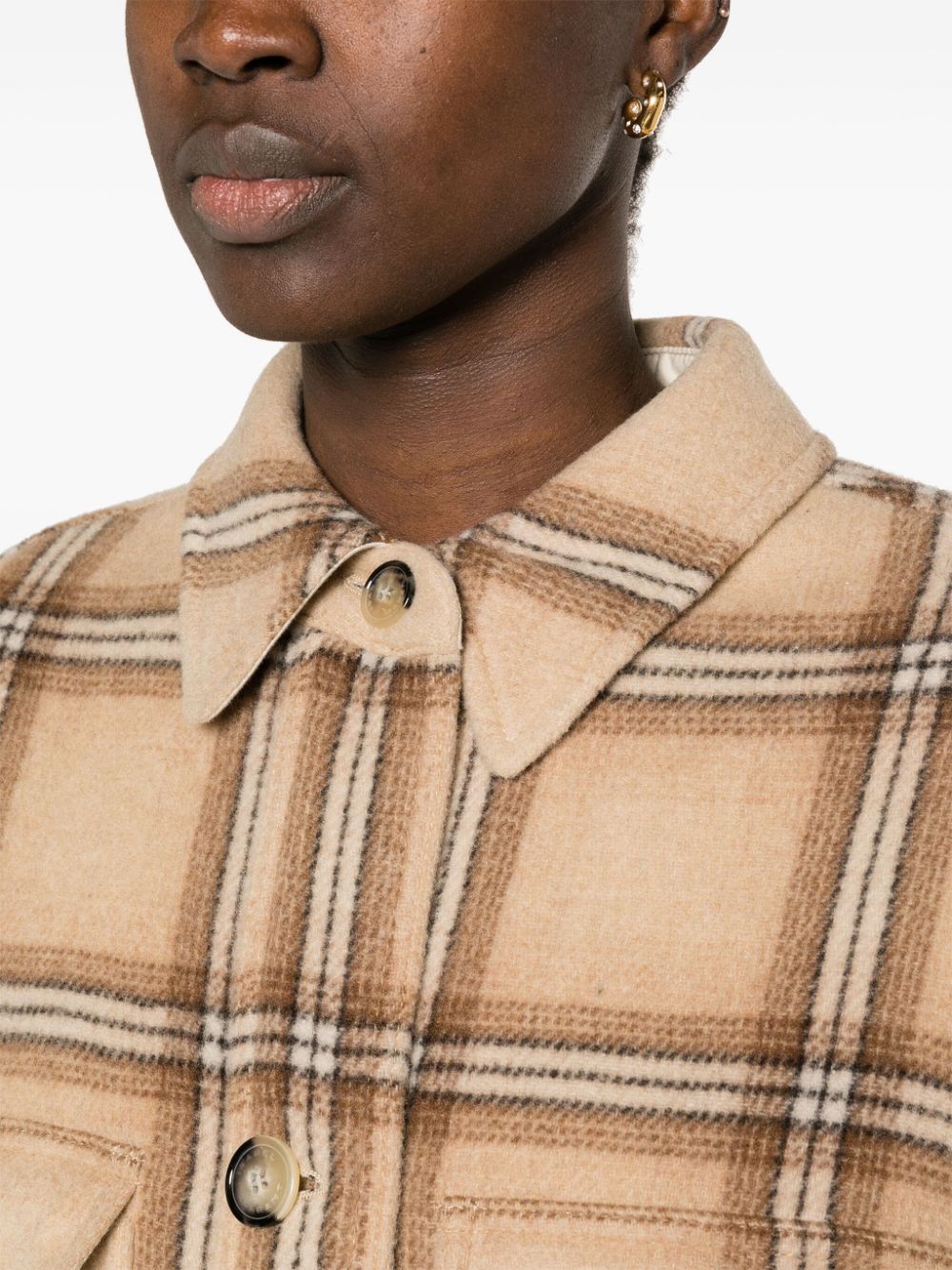 Fontizia checked wool coat