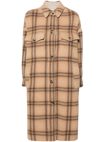 Fontizia checked wool coat