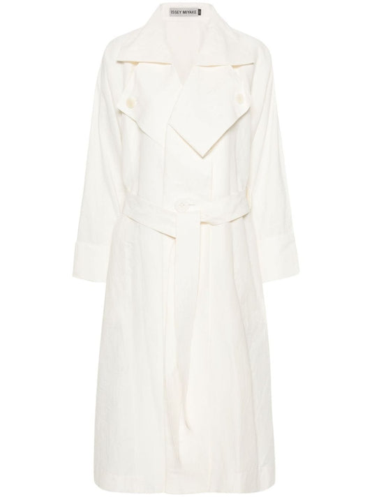 Linen belted trench coat