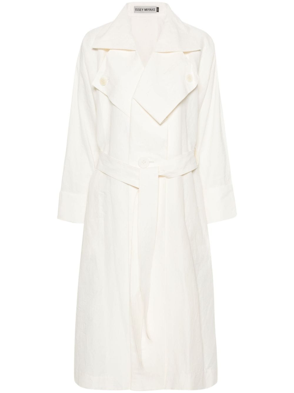 Linen belted trench coat