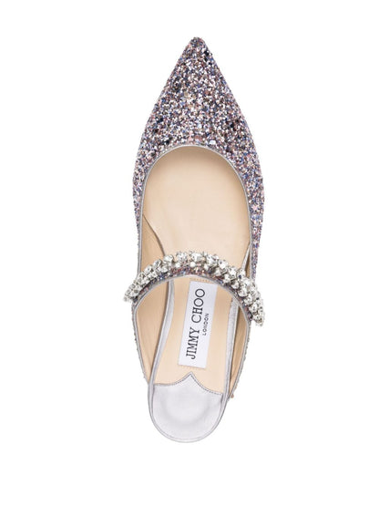 Bing flat crystal strap glitter mules