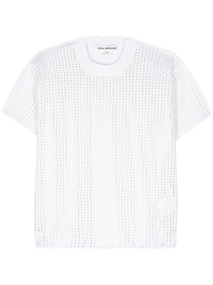 Opne-knit crewneck t-shirt