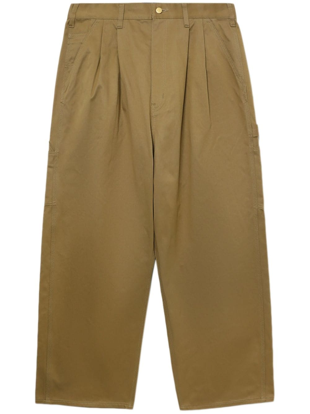 Wide leg cotton trousers