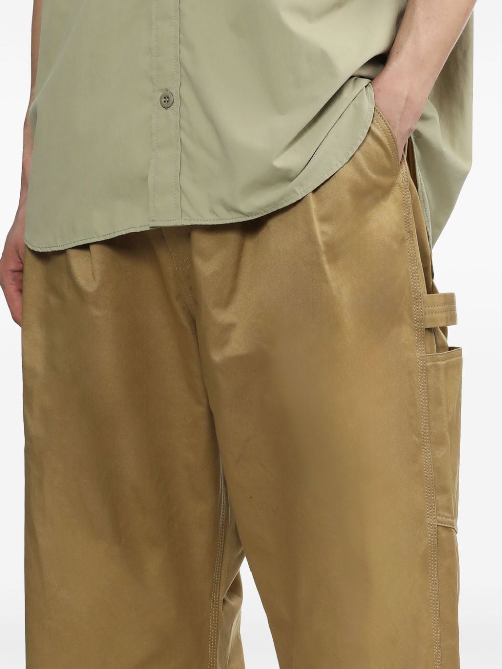 Wide leg cotton trousers