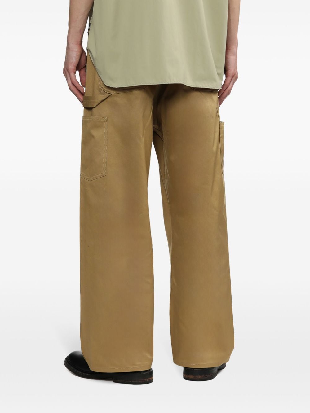 Wide leg cotton trousers