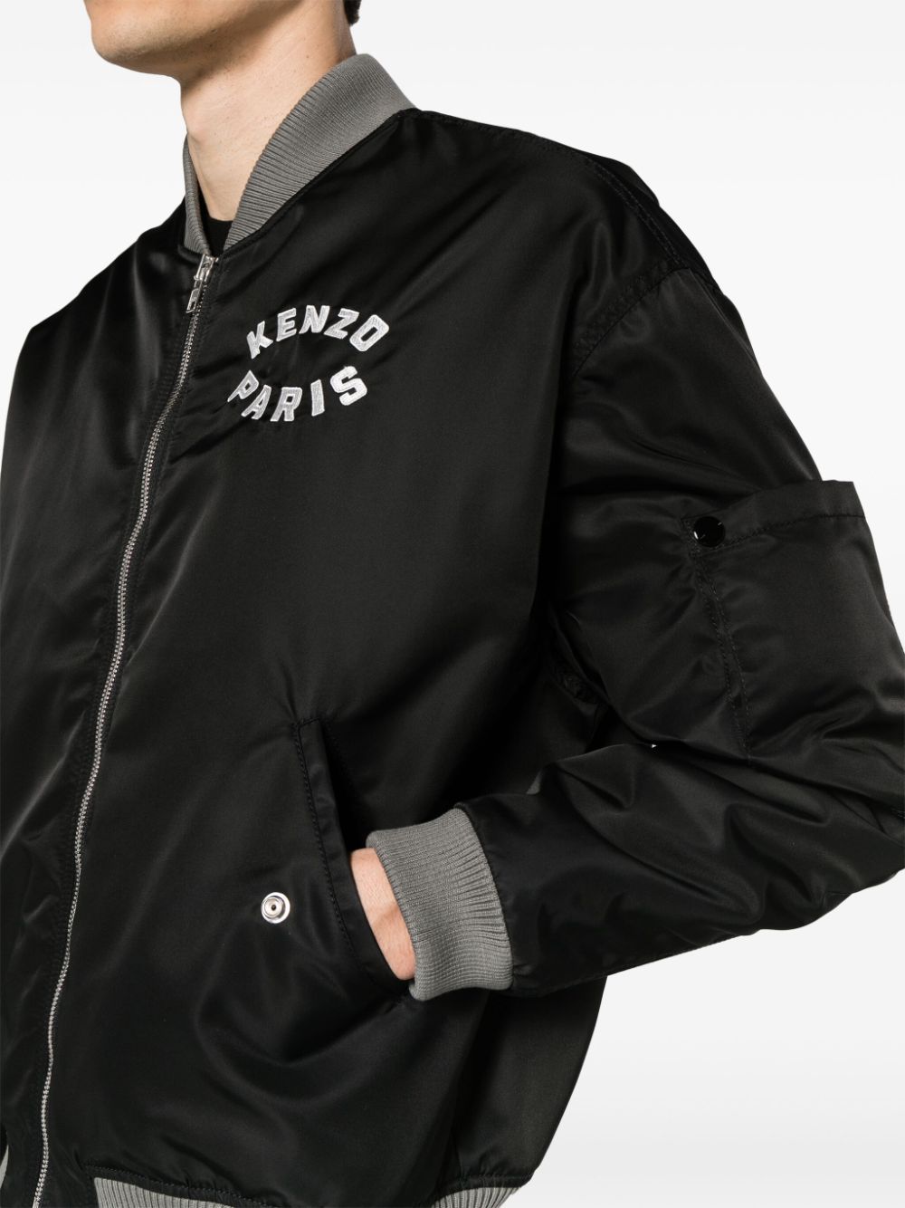 Lucky tiger nylon bomber jacket