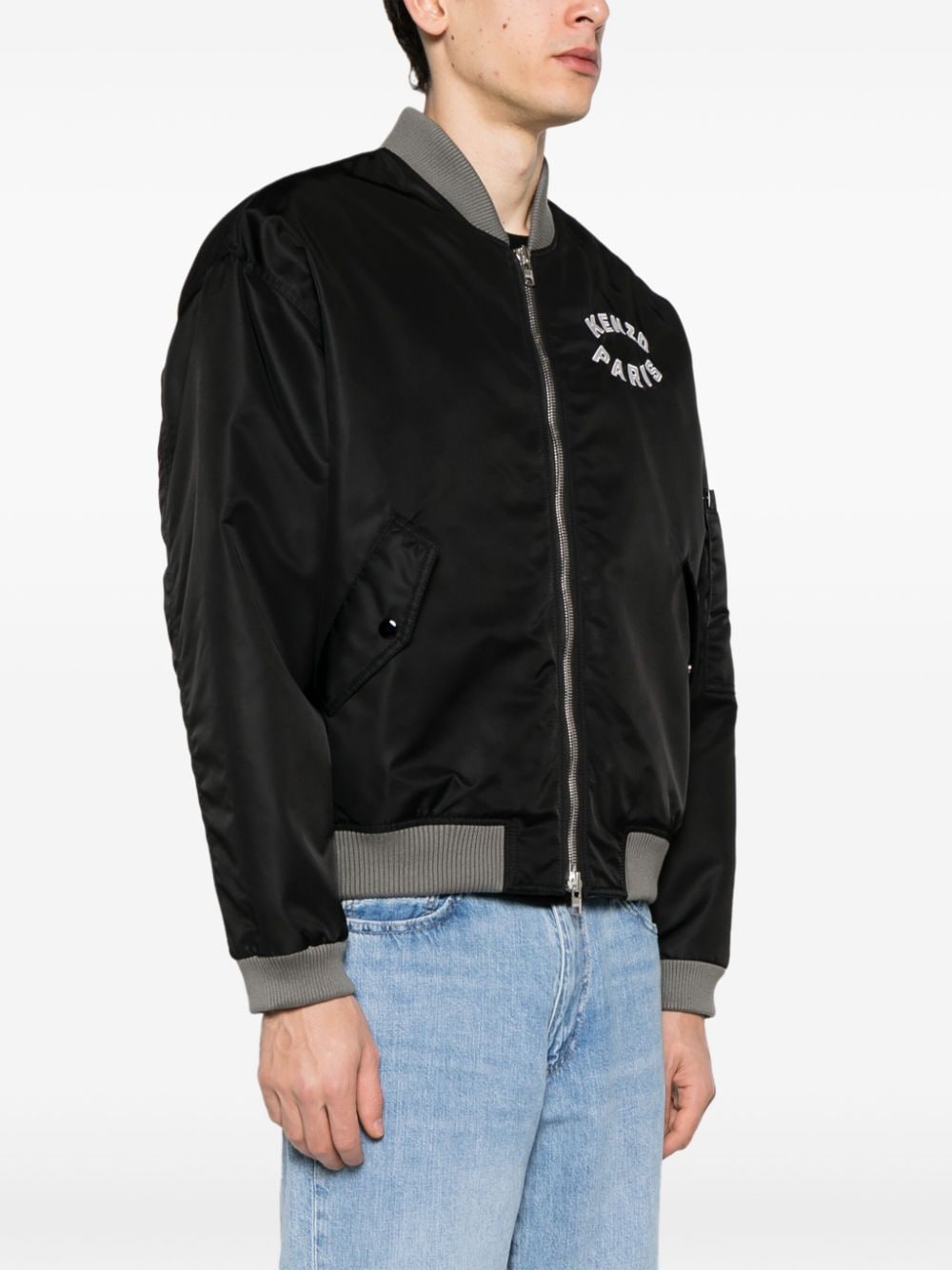 Lucky tiger nylon bomber jacket