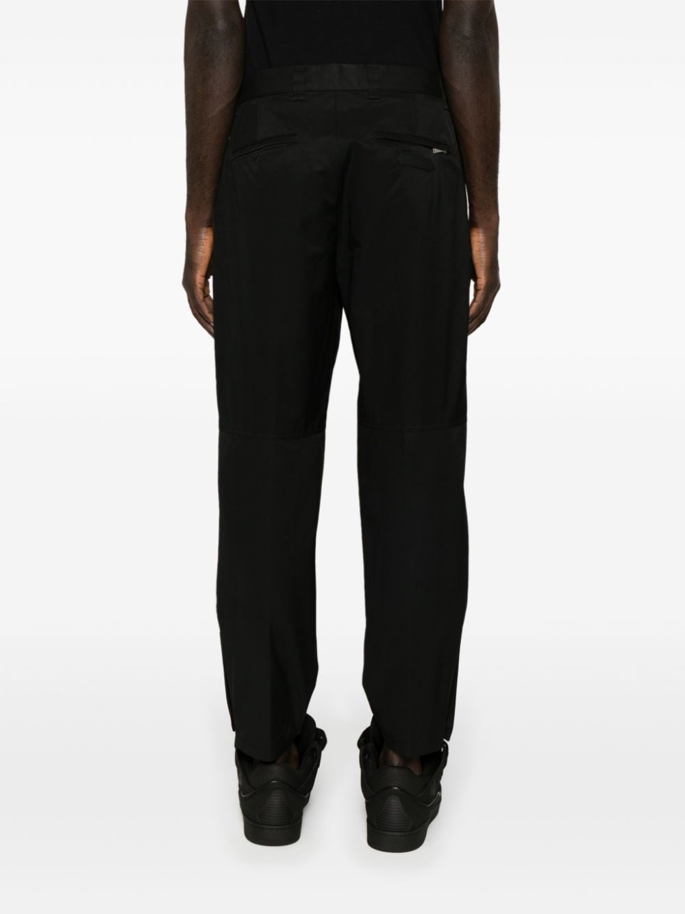 Cotton blend biker trousers